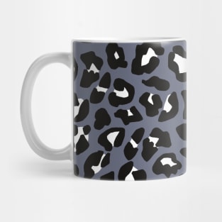 Grey, White and Black Leopard Spots Print Mug